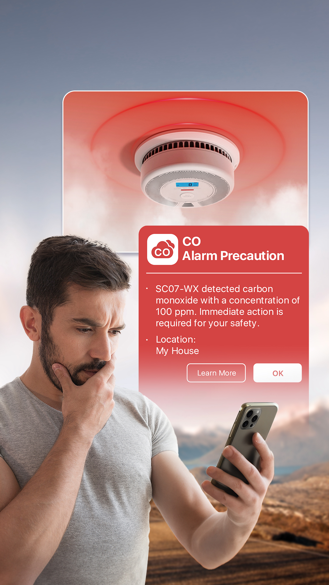 SC07-WX Wi-Fi Kombine Alarm - Duman ve karbon monoksit akıllı dedektörü